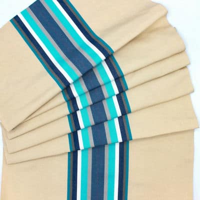 Striped deckchair fabric in dralon - beige