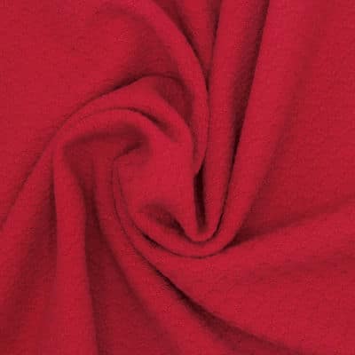 Tissu laine et polyester - rouge