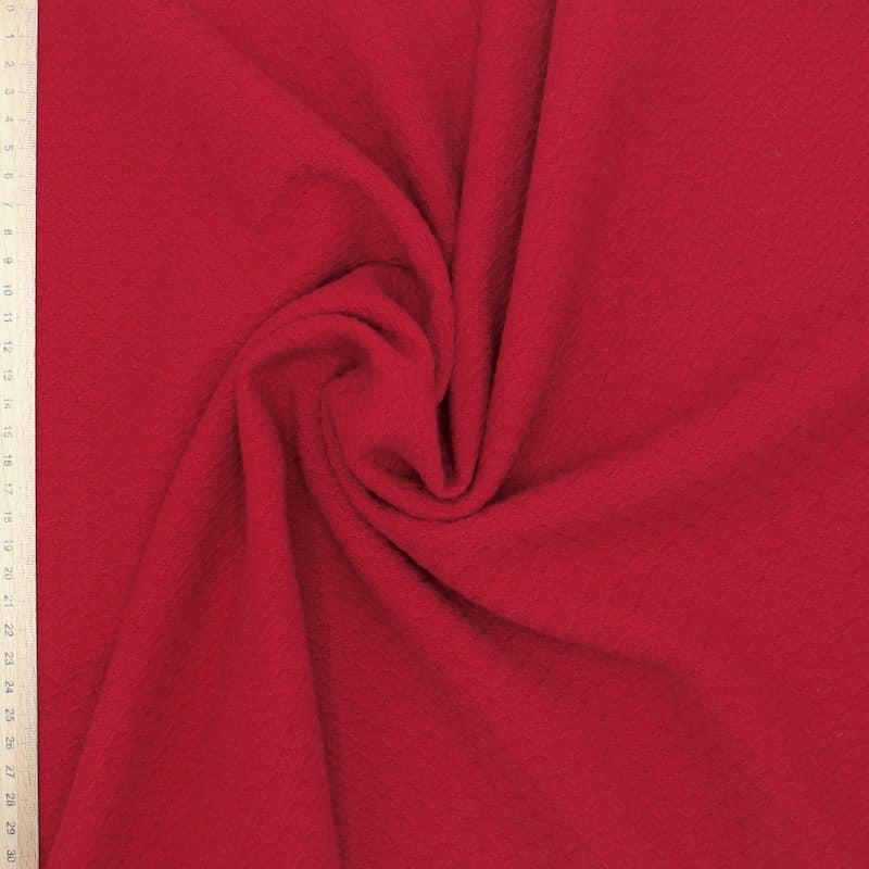 Fabric in wool and polyester - red 