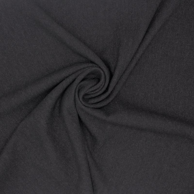 Stof in wol en polyester - zwart 