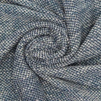 Cotton jacquard fabric - navy blue 