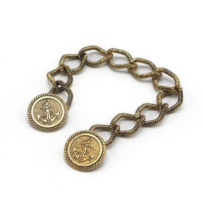 Spencer chain with anchor button - gold 