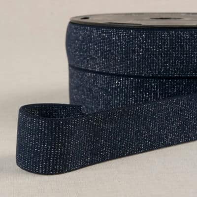 Boxer elastiek - marineblauw / zilver