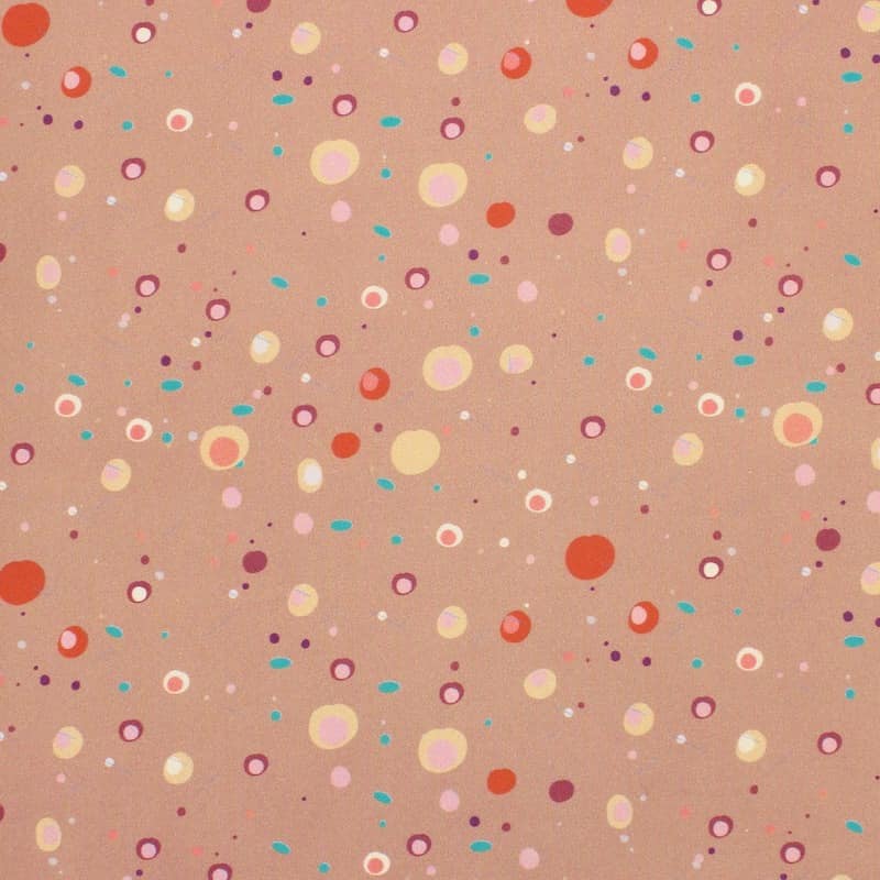 Cotton poplin fabric with small circles - pink tea