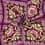 Satin fabric with flowers - fuchsia and brown 