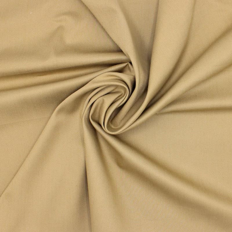 Twill cotton fabric - plain beige 