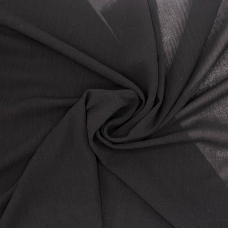 Tissu crépon uni- noir