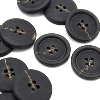 Marbled fantasy button - black