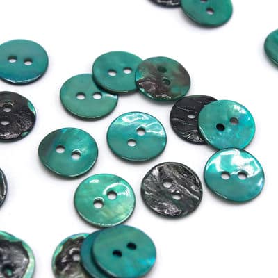 Pearly button - jade green