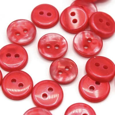 Pearly button - coral 