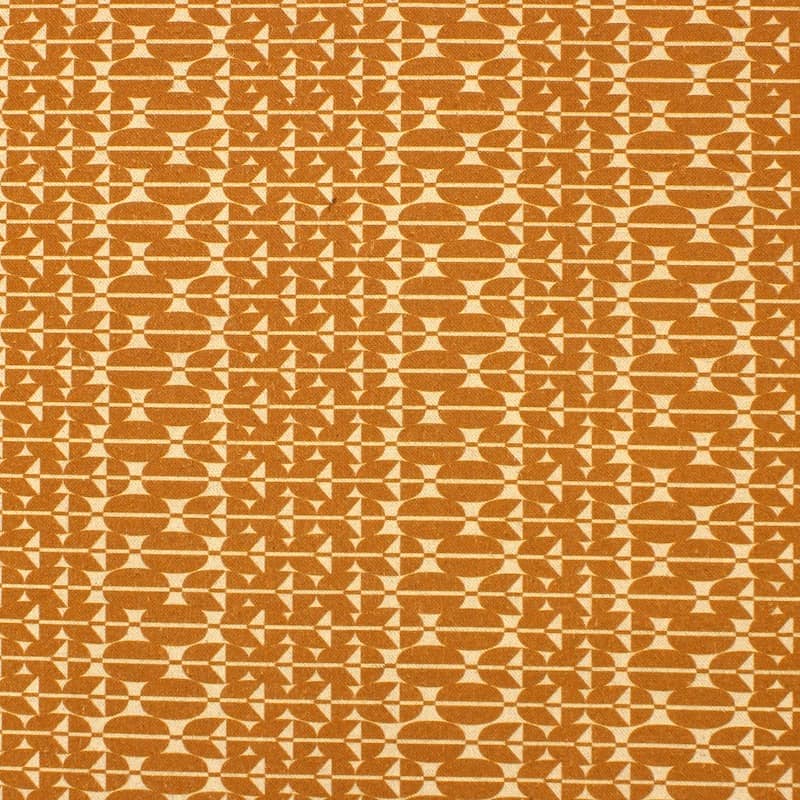 Fabric in cotton and linnen - rust-colored 