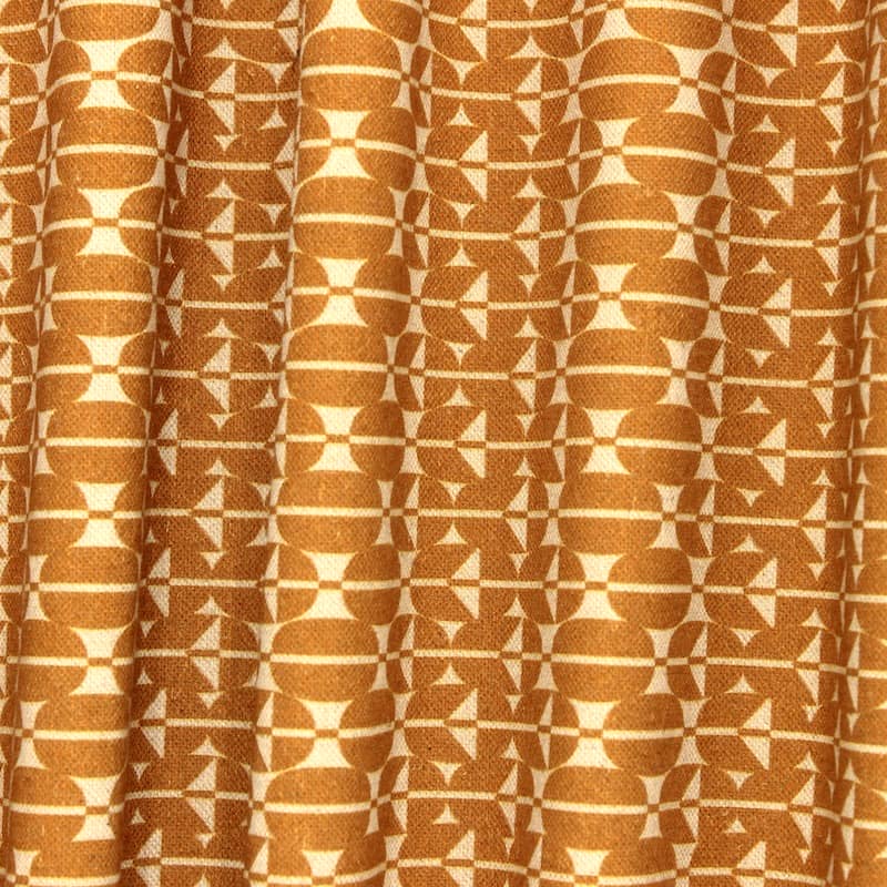 Fabric in cotton and linnen - rust-colored 