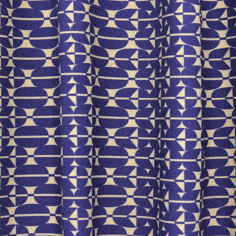 Fabric in cotton and linnen - blue