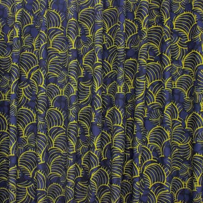 Cotton fabric with twill weave - navy blue & anise green
