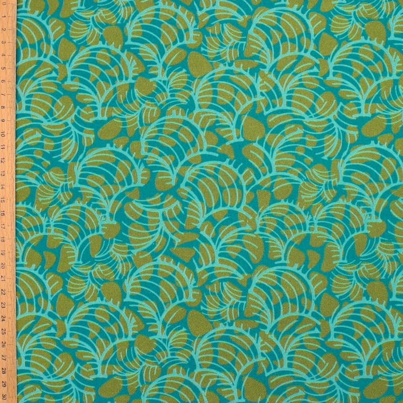Cotton fabric with twill weave - teal