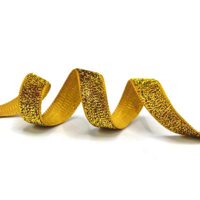 Velvet ribbon with lurex - old gold 