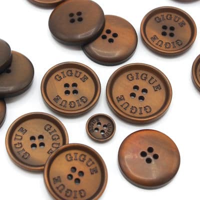Fantasy button - tobacco brown 