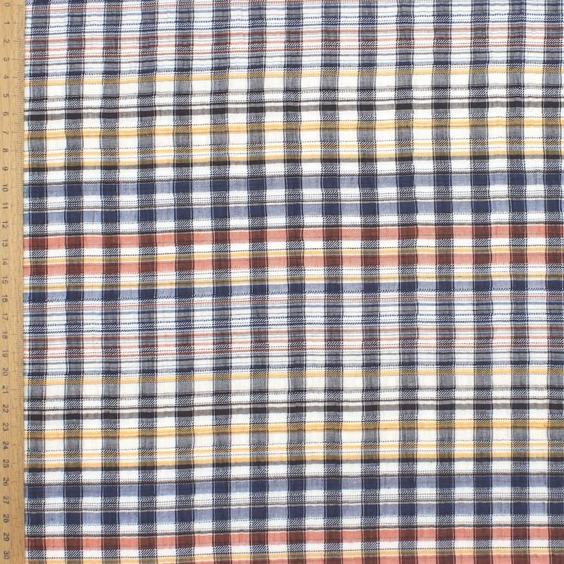Checkered cotton fabric - multicolored