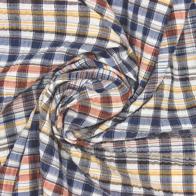 Checkered cotton fabric - multicolored