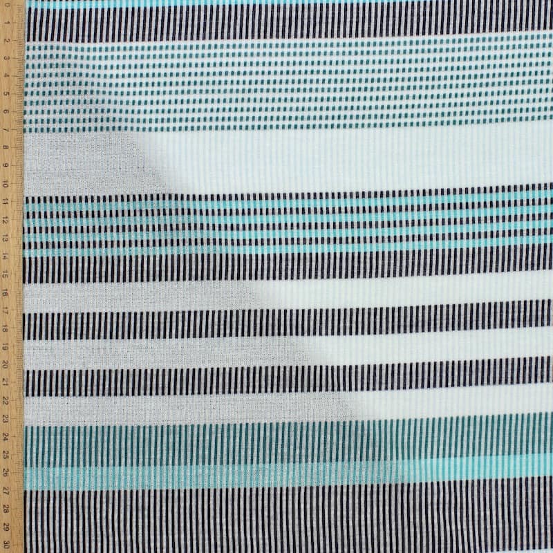 Striped knit fabric - tuquoise