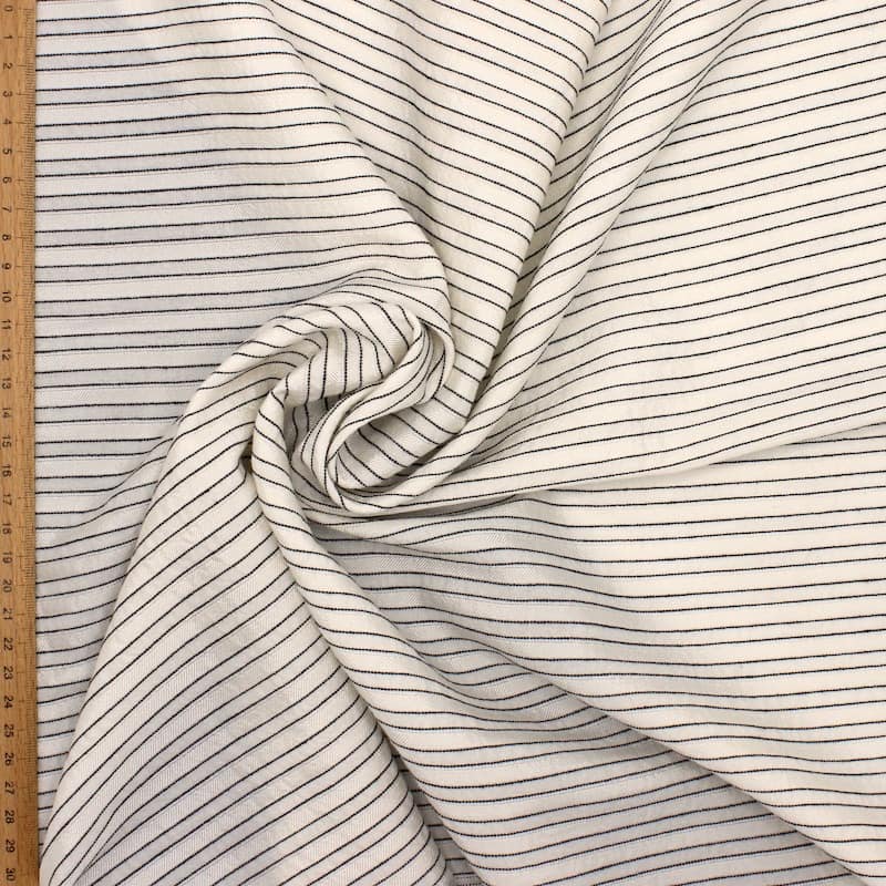 Striped jacquard fabric - off white 