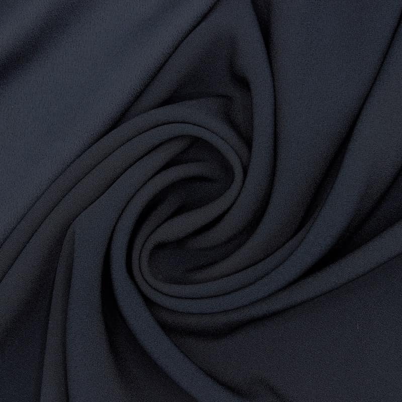 Crêpe fabric with satin wrong side - midnight blue 