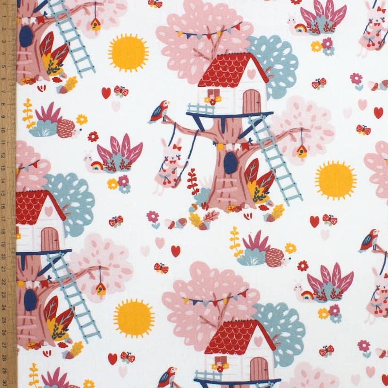 Upholstery fabric with children's pattern - pink 