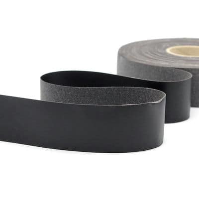 Ribbon in faux leather - black 