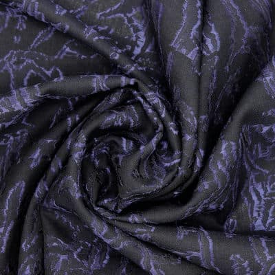 Devoré veil in silk and viscose - black 