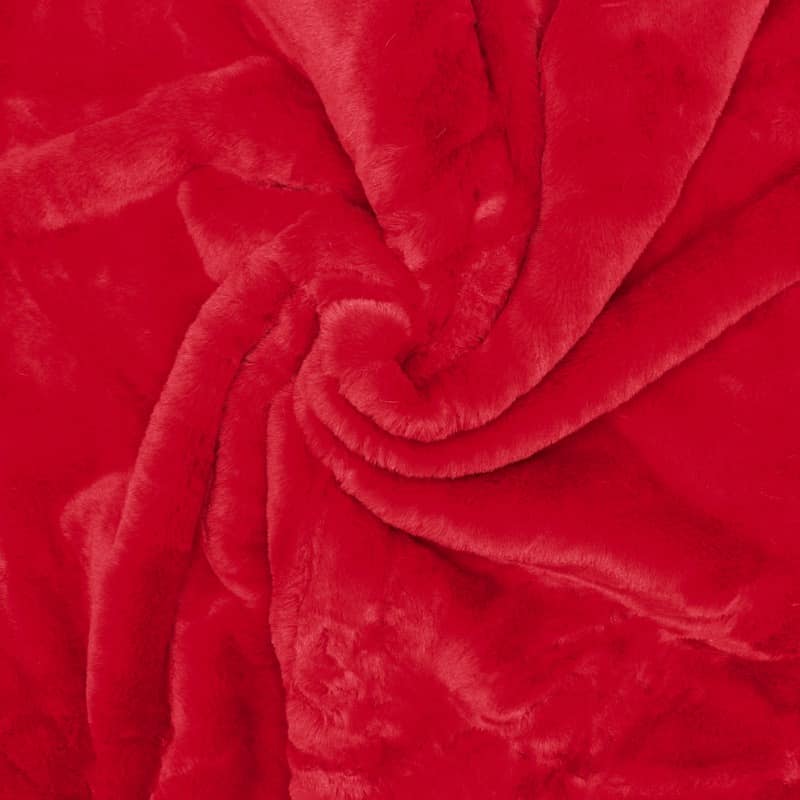 Faux fur fabric - red
