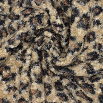 Fabric with loops and wool aspect - leopard print