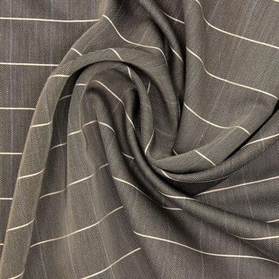 Checkered cotton satin fabric - taupe 