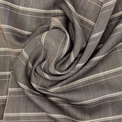 Checkered cotton satin fabric - taupe 