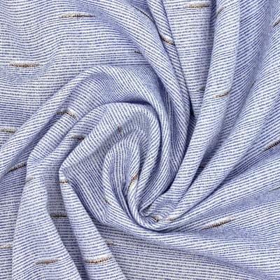 Tissu viscose et coton lurex - bleu