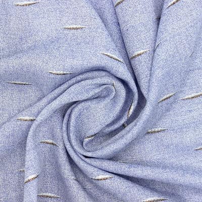 Fabric in viscose and cotton with lurex - blue 