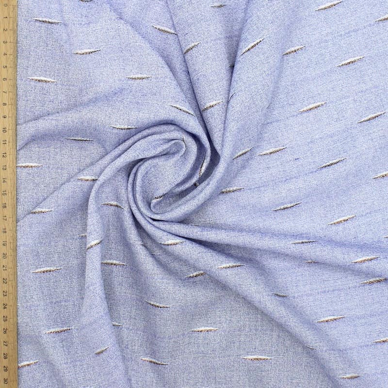 Tissu viscose et coton lurex - bleu