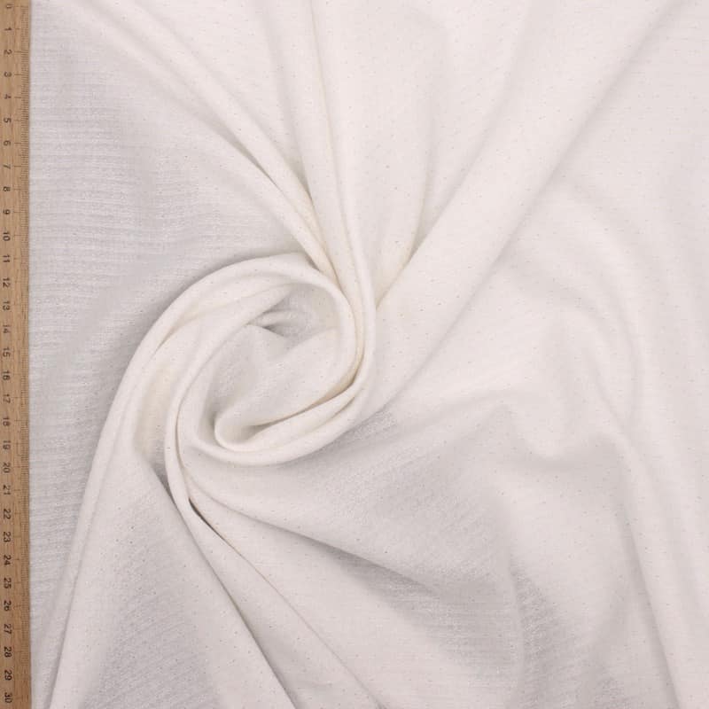Viscose fabric with golden thread - off-white