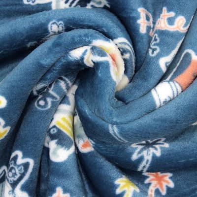 Minky velvet fabric with pirates - blue