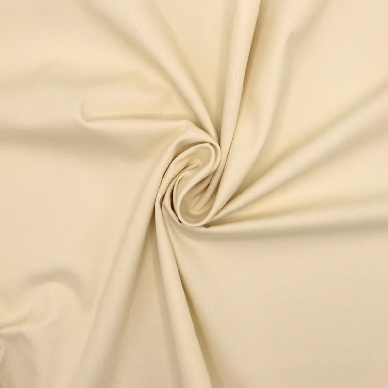 Gabardine cotton fabric - plain ecru