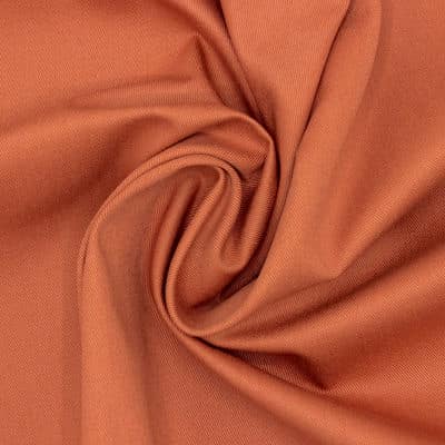 Gabardine cotton fabric - plain fawn-colored