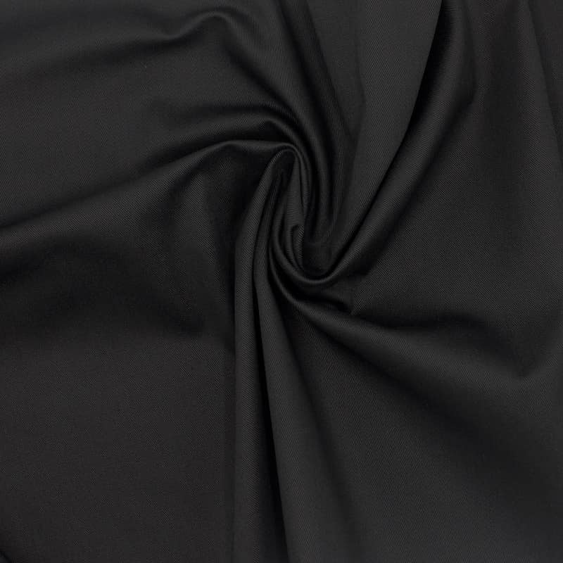 Tissu gabardine coton uni - noir