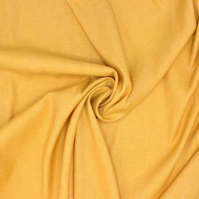 Extensible fabric in linen and cotton - ochre 