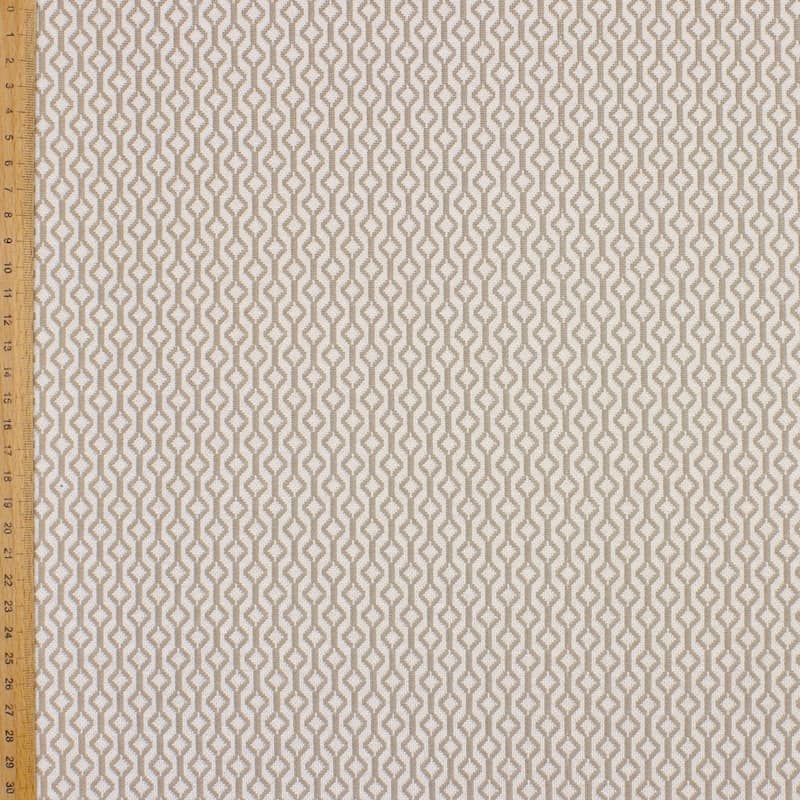 Gebreide stof in viscose met grafische print - beige 