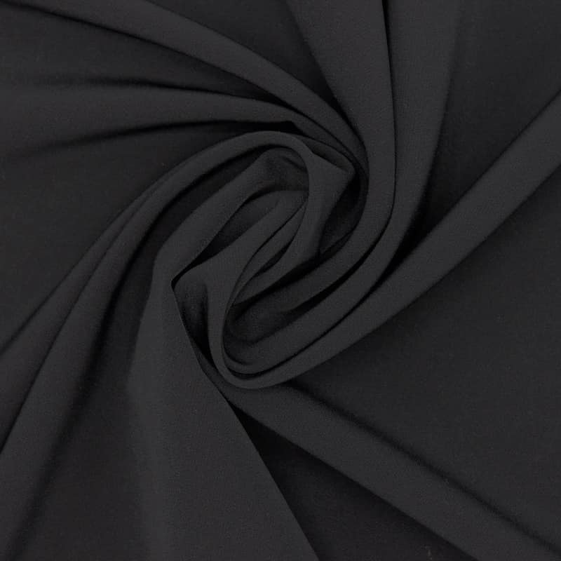 Rekbare polyester stof - effen zwart 