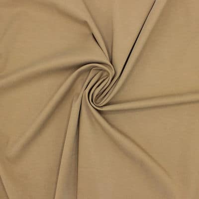 Rekbare twill stof met aspect van voorgewassen zijde - beige 