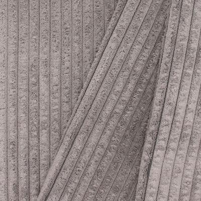 Ribbed velvet upholstery fabric - grey