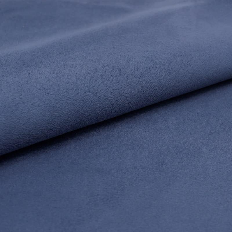 Tissu bleu imitant le daim