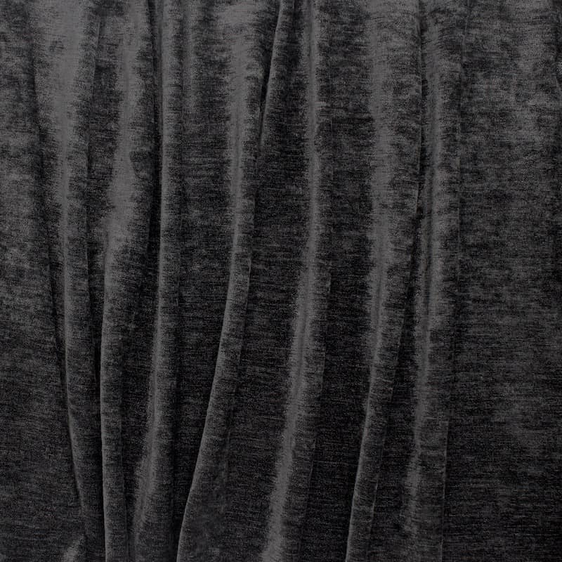 Upholstery fabric in velvet - black 