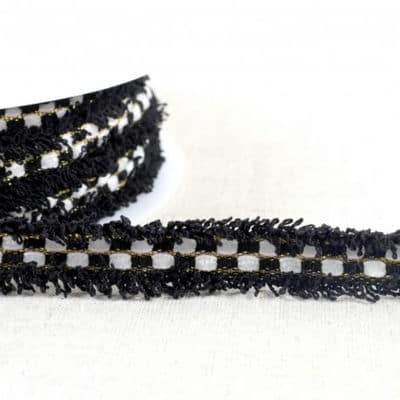 Checkered braid trim - black