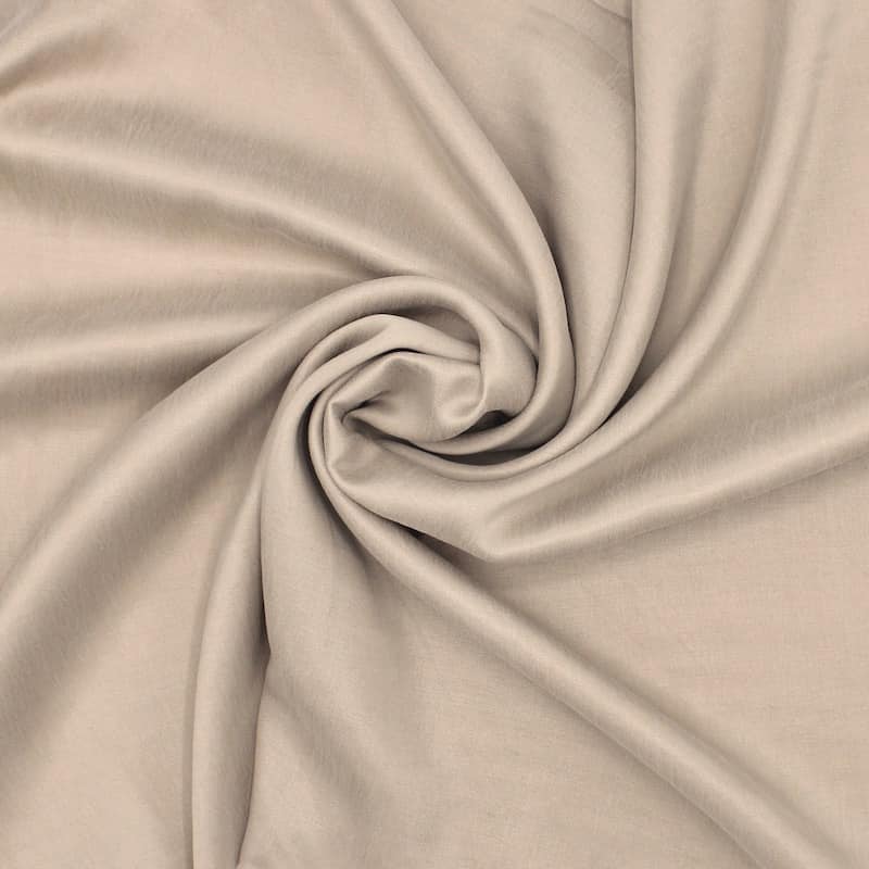 Tissu cupro et coton uni - beige
